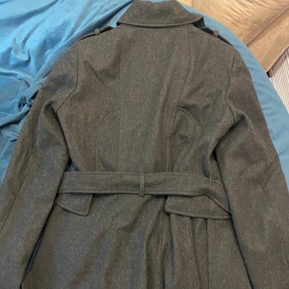 Women's Guess Pea Coat Jacket Long Wool Blend Buttons Preppy Classic Work Large - Picture 12 of 14